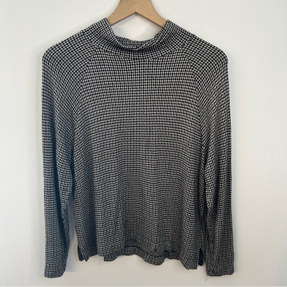 Lou & Grey for LOFT Black, Brown Houndstooth Mock Neck Top & Ponte Leggings Sz M - Picture 4 of 14